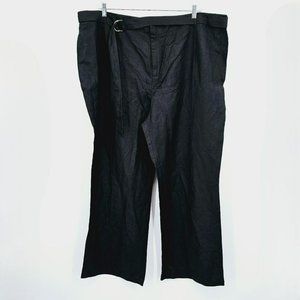 H by Halston Pants 26 Linen Blend Wide Leg Belted Thin Lightweight High Rise New